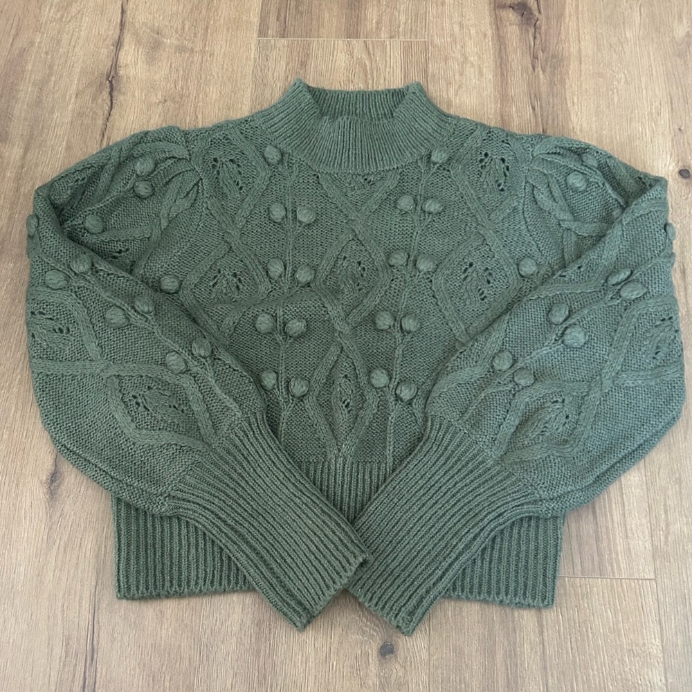 Chelsea & Violet Olive Textured Turtleneck Sweater